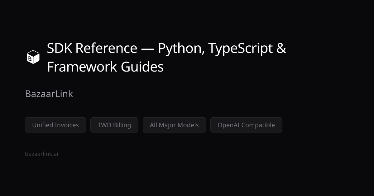 SDK Reference — Python, TypeScript & Framework Guides